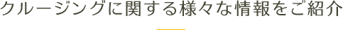 クルージングに関する様々な情報をご紹介